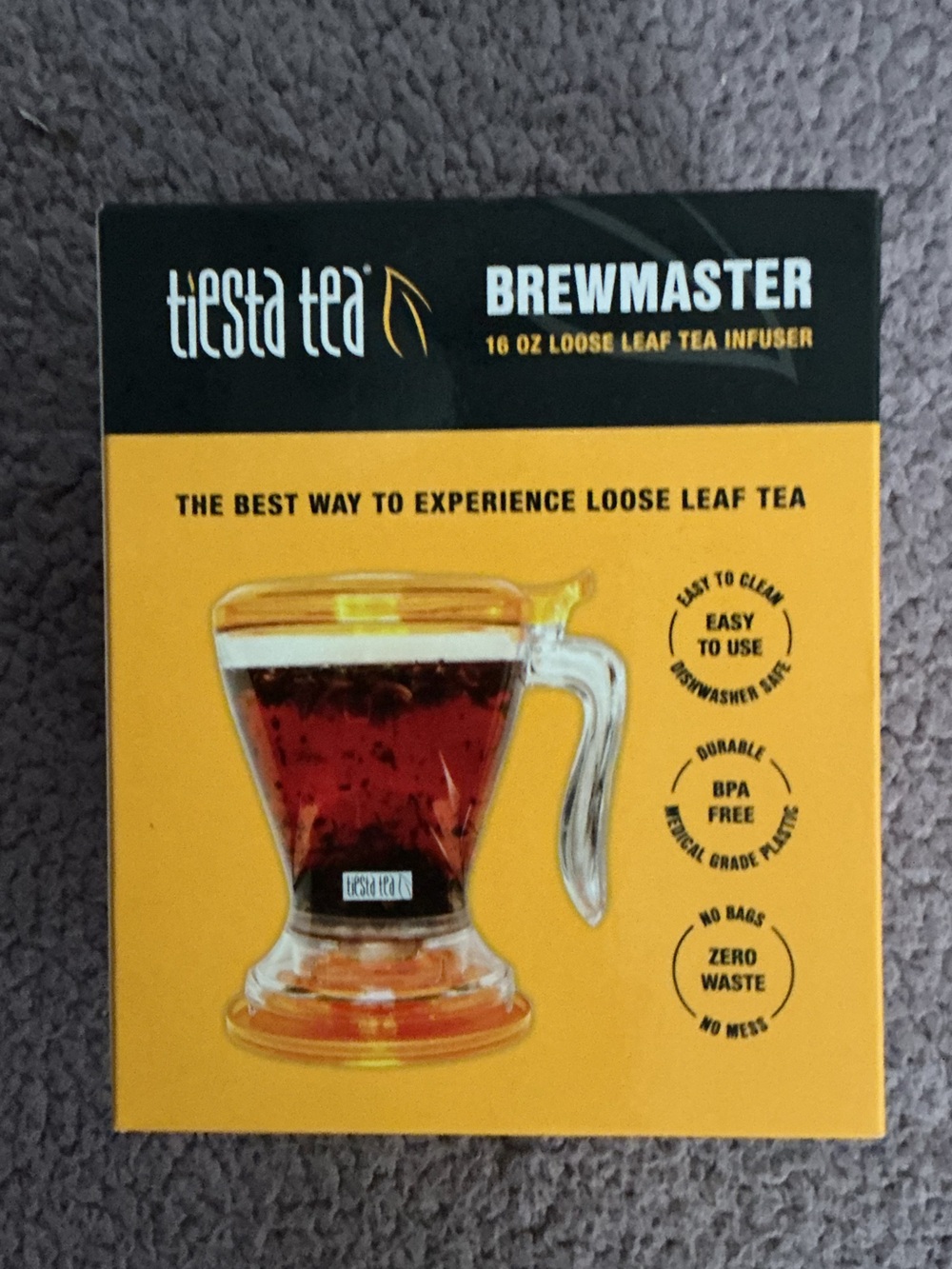Tiesta Tea Brewmaster Loose Leaf Tea Infuser - Yellow/Black Packaging